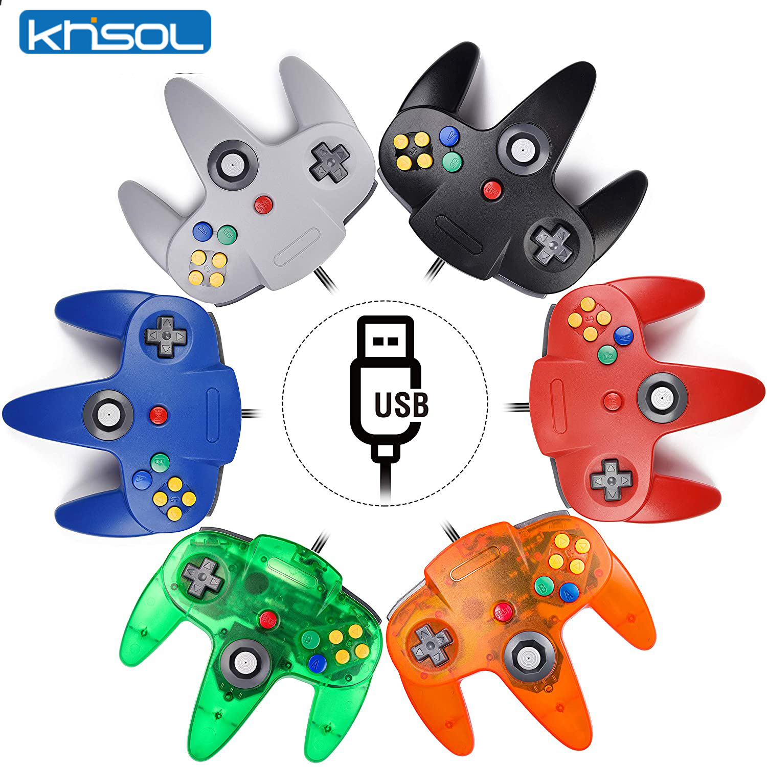 Gaming Console Windows - N64 Denetleyici Klasik USB Kablolu Uzaktan